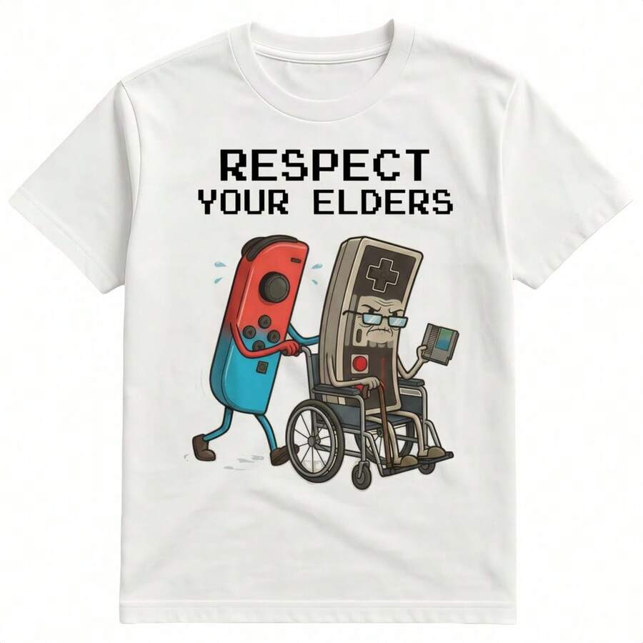 Gaming Console Old School - Funny Retro Gamer Graphic T-Shirt Soft