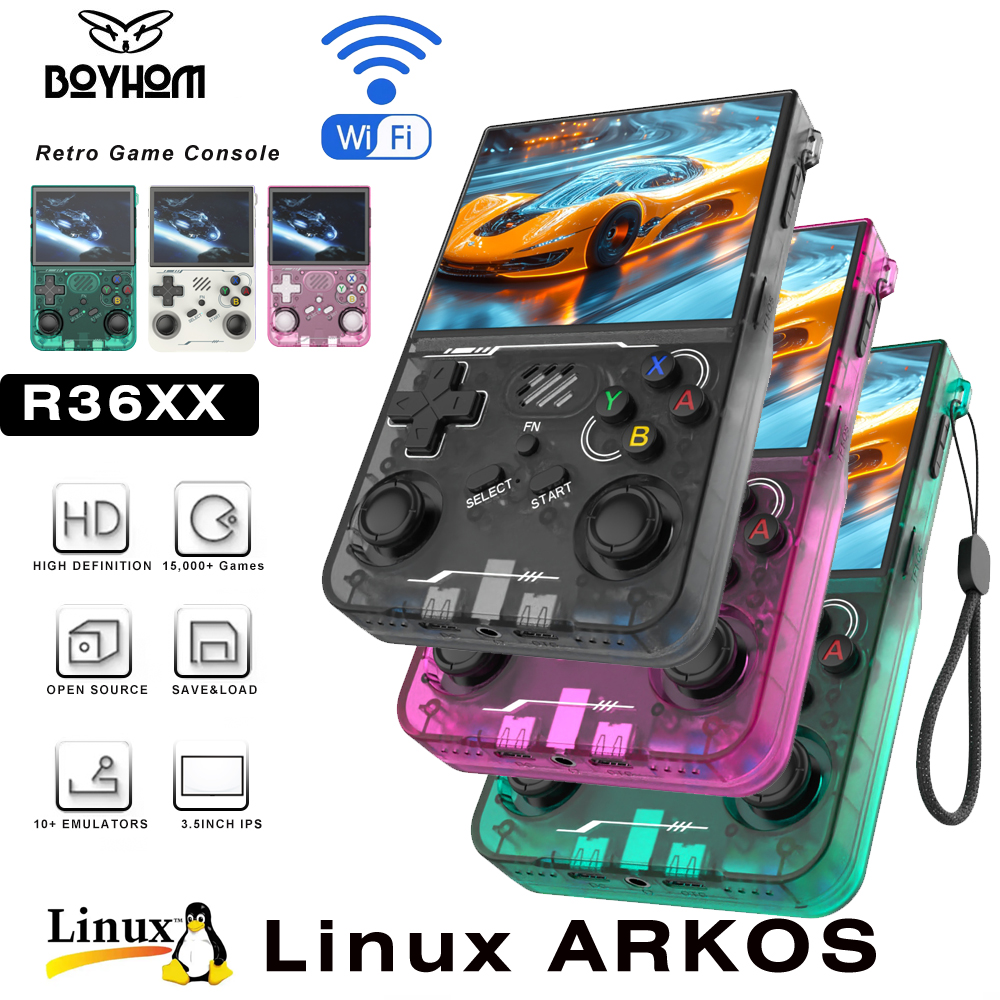 Gaming Console Linux - BOYHOM 256G R36XX Hand-held Game Consoles