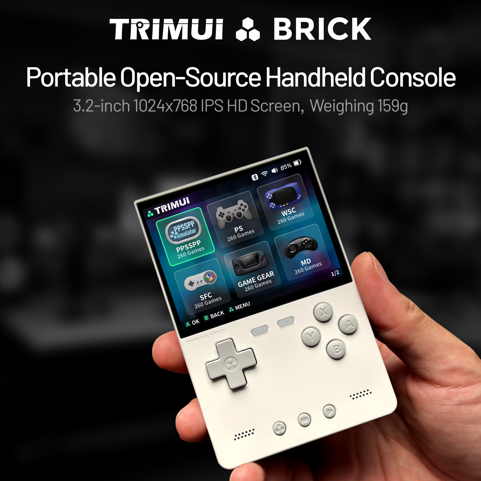 TRIMUI BRICK CNC Metal Retro H - Gaming Console Linux のレビューと価格