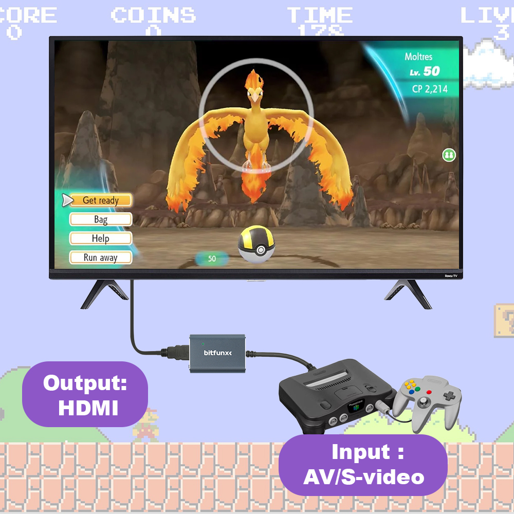 Bitfunx 720P Svideo / AV To HD - Gaming Console For Tv のレビューと価格