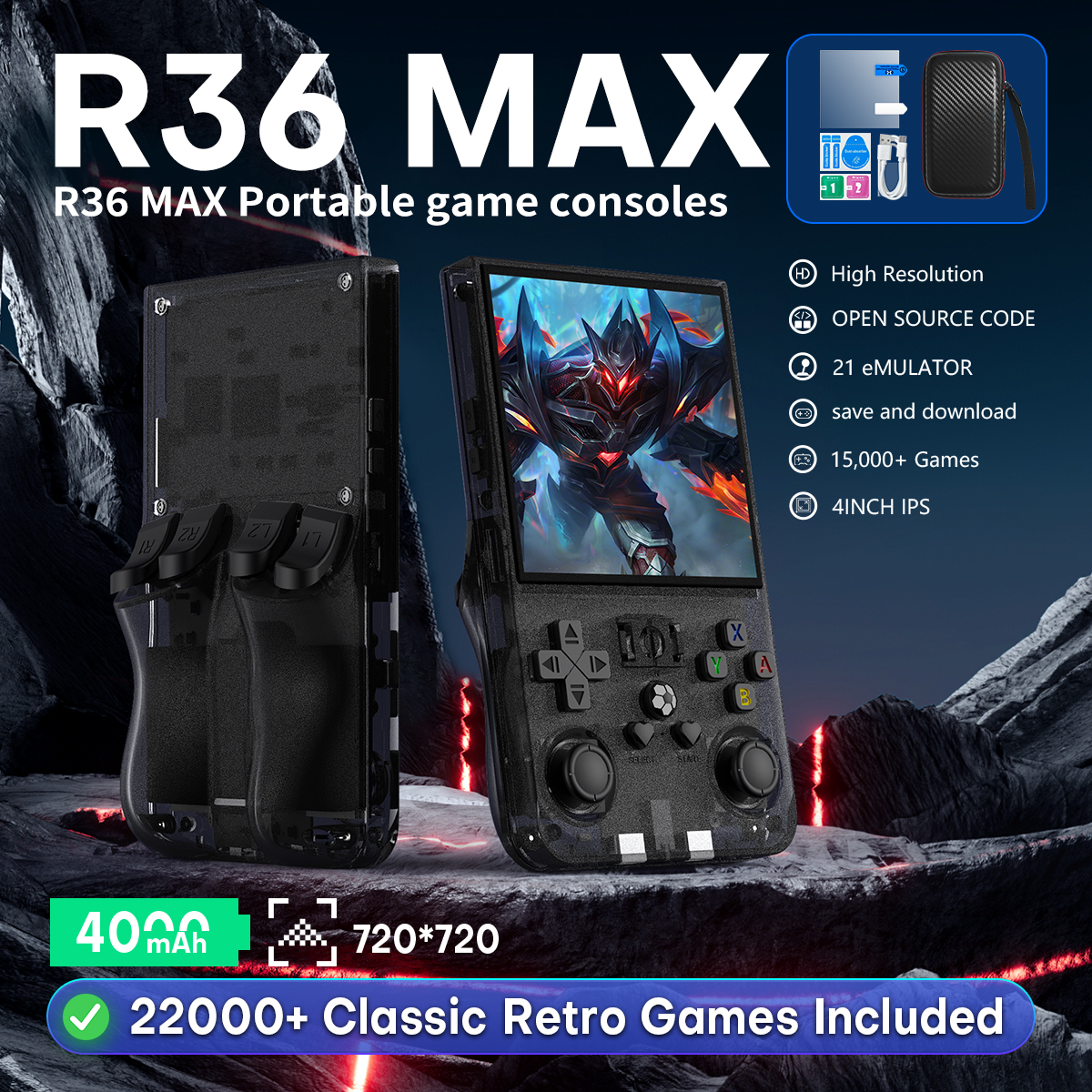 Open Source R36MAX Portable Vi - Gaming Console Linux のレビューと価格