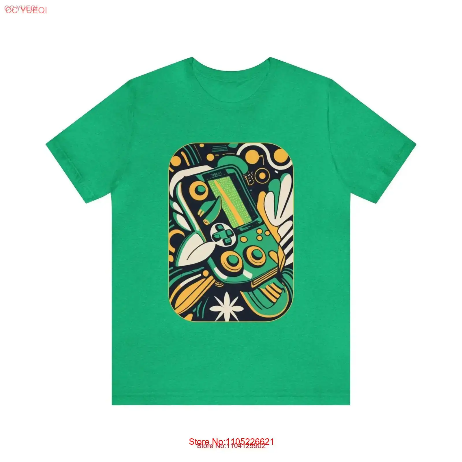 Leafy Green Jersey T Shirt ret - Gaming Console Old School のレビューと価格