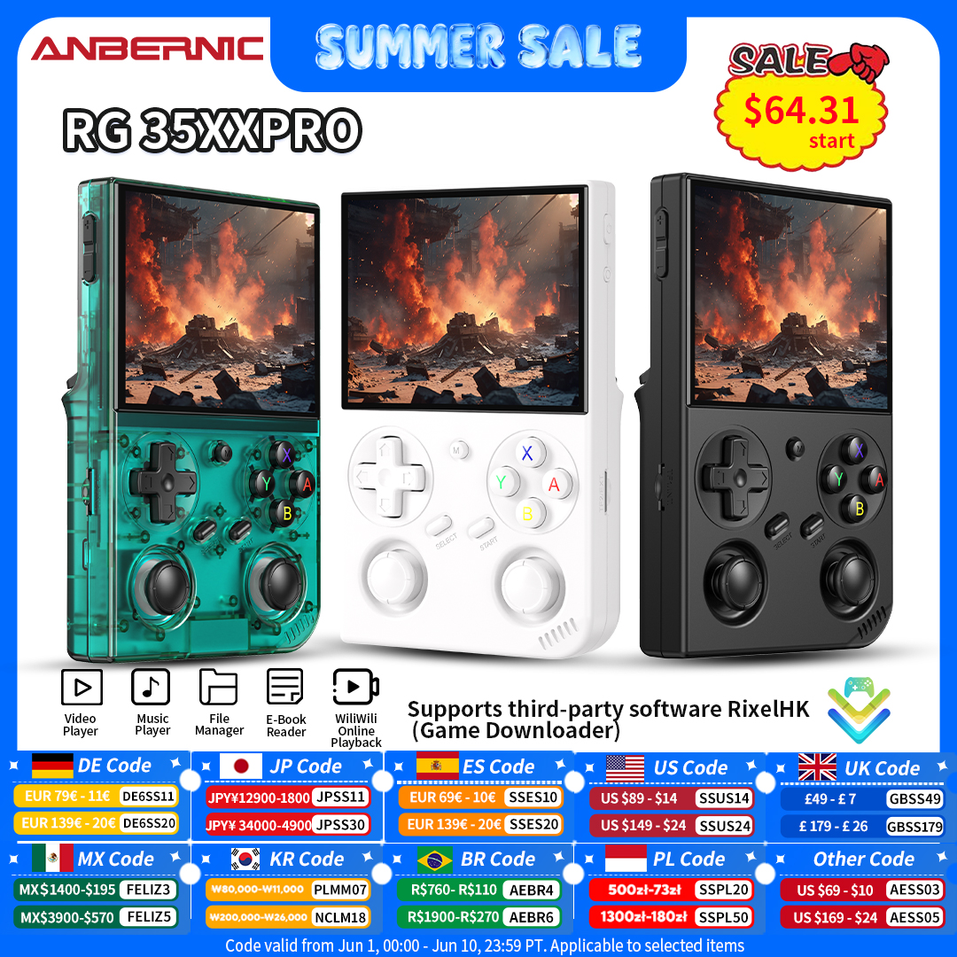Anbernic RG 35XXPro Retro Hand - Gaming Console Linux のレビューと価格